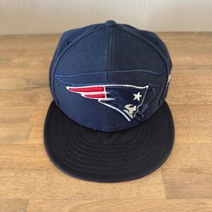 New England Patriots Fitted Hat Size 7.5 NEW ERA 59Fifty Blue Embroidered Logo